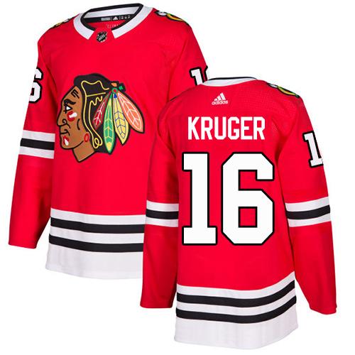 Adidas Men Chicago Blackhawks #16 Marcus Kruger Red Home Authentic Stitched NHL Jersey->chicago blackhawks->NHL Jersey